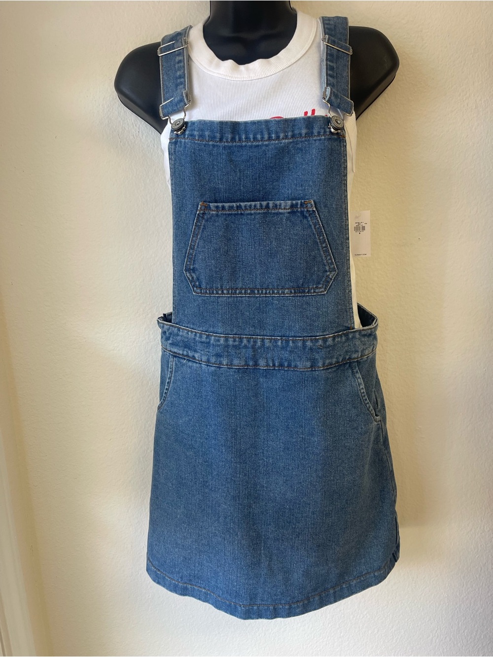 Umgee Blue Denim Overall Skirt Romper